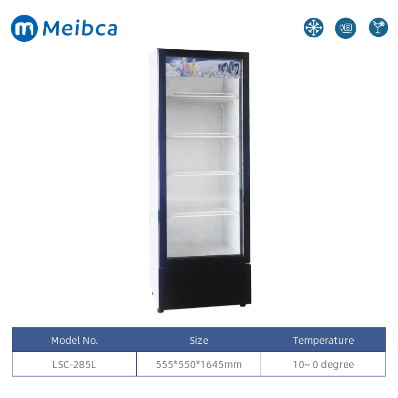 Refrigerador vertical de la exhibición del escaparate de la bebida de la luz del LED