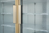 Pantalla comercial Mostrar puerta de cristal Vertical vertical congelador con estantes ajustables LED luz