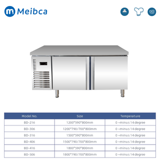 Congelador bajo encimera comercial para cocinas y bares